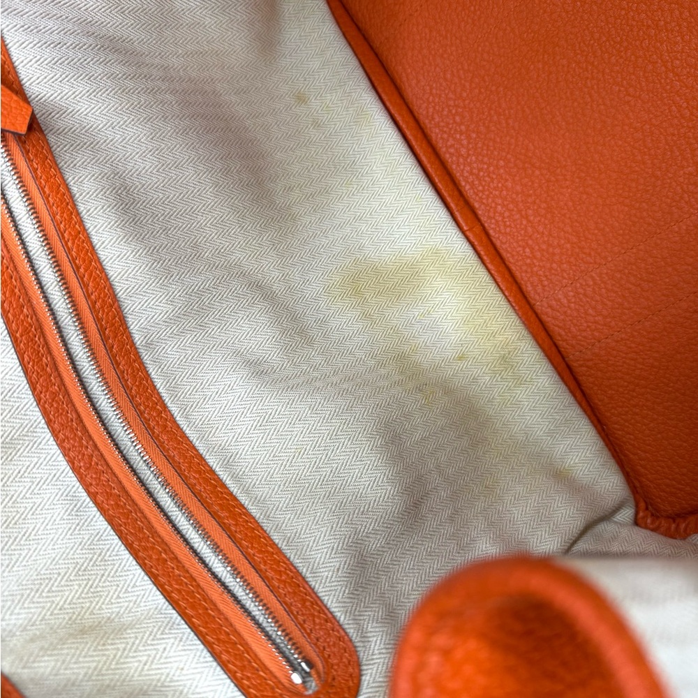 Authentic Hermès Garden Party PM tote bag orange leather - Picture 15 of 16